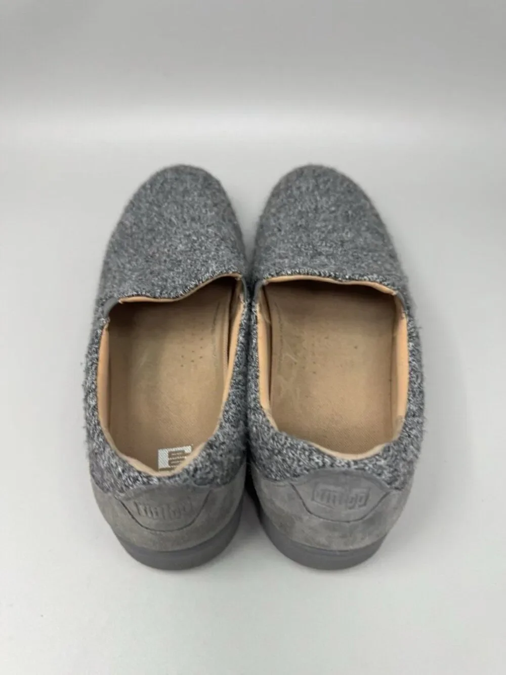 Fitflop Rally Women’s Sz 8 Merino Wool Love Gray Slip On Comfort Sneakers